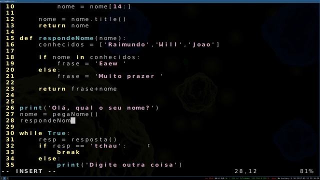 Aula 9 - Python chatbot - Organização de código, comentários e import смотреть онлайн