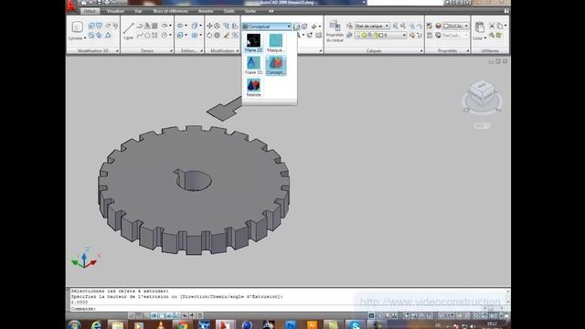 AutoCAD 3D Modeling Exercise Tutorial for Beginners | AutoCAD 2010 rendering and materials смотреть онлайн