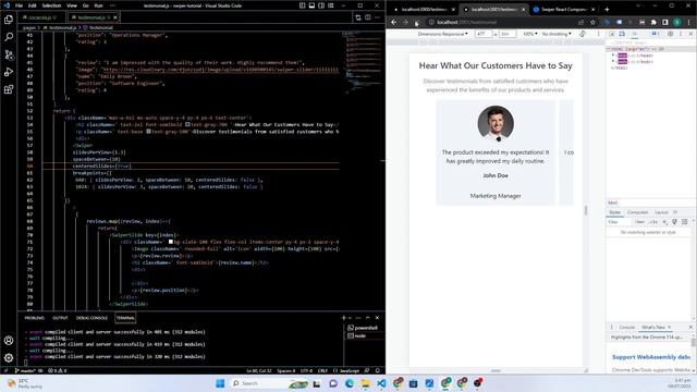 How to make a testimonial slider in html and tailwind CSS смотреть онлайн