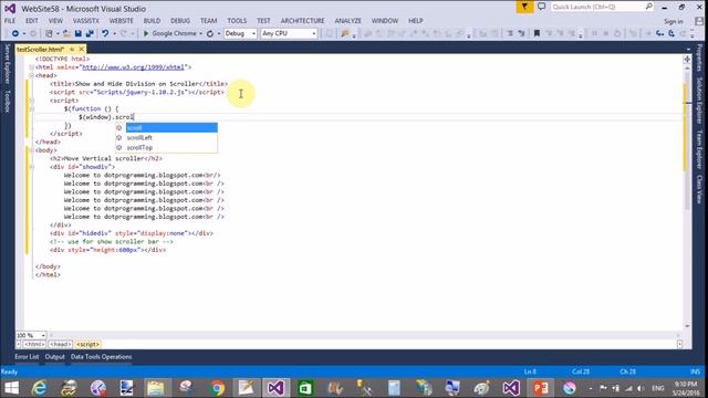 JQuery Hide Show Div on Scroll смотреть онлайн