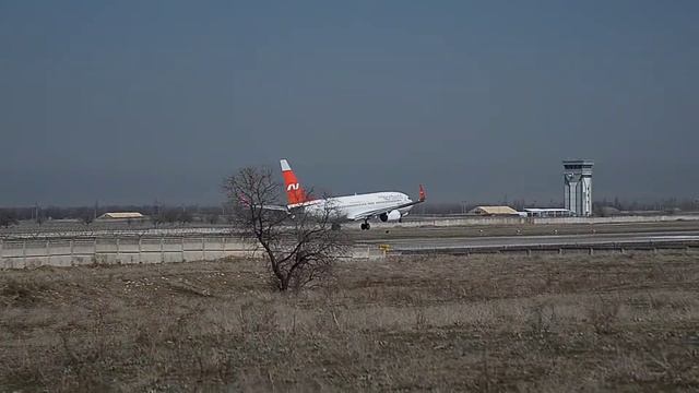 NordWind Airlines B737-800 landing at Manas International Airport смотреть онлайн