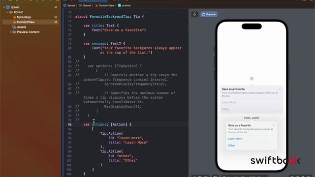 Фреймворк TipKit (SwiftUI + iOS 17) смотреть онлайн
