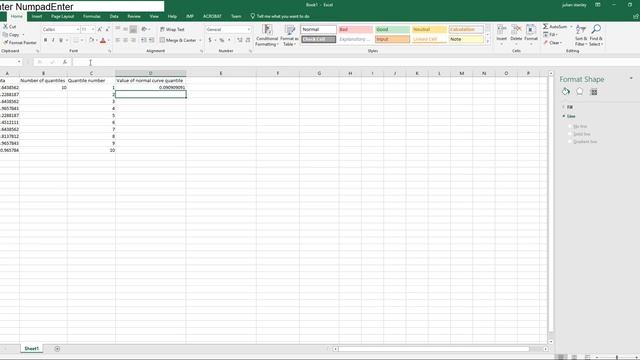 Making A Quantile-Quantile (QQ) Plot In Excel