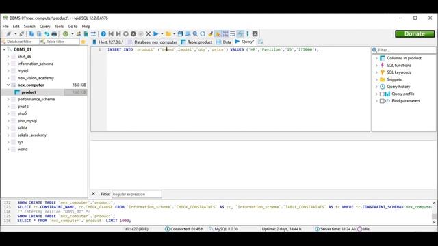 Using HeidiSQL Software to use Delete Query Statement to remove the entered data | Question 0 смотреть онлайн
