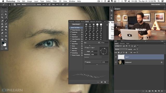 Create and Shape Eyebrows in Photoshop смотреть онлайн