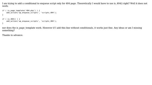 Wordpress: Conditional for 404 page not work смотреть онлайн