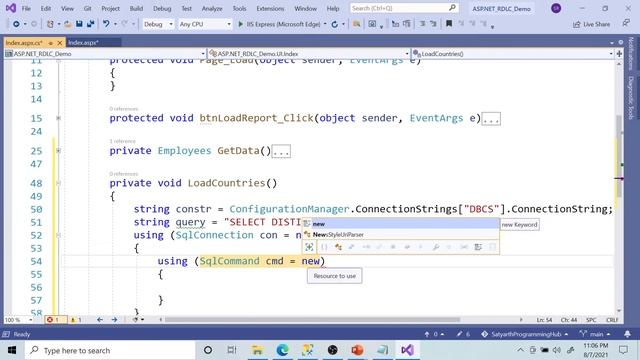 48 SSRS Creating Dropdown Parameter | RDLC Report | ASP.NET Web App |(SQL Server Reporting Services смотреть онлайн