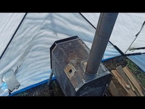 Тестовый образец печи для походной бани с парогенератором