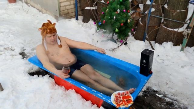 Ванна на дровах мороз -17°С я в шоке !!!!! смотреть онлайн