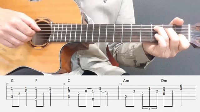 Georgia On My Mind - Fingerstyle guitar with tabs смотреть онлайн