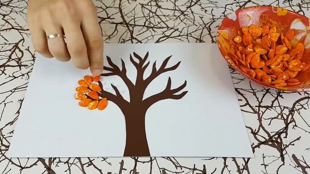 Осенняя поделка для детей из тыквенных семечек смотреть онлайн