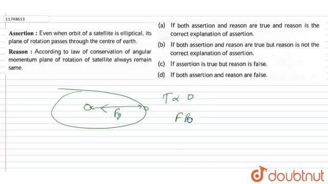 Assertion : Even when orbit of a satellite is elliptical, its plane of rotation passes смотреть онлайн