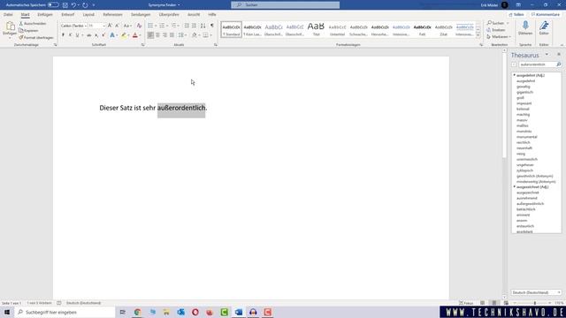 Word Synonym Finden | Word Thesaurus Nutzen ✅ Tutorial