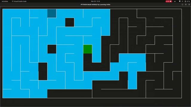 DFS (Depth First Search) Algorithm implemented in Python to solve maze. смотреть онлайн