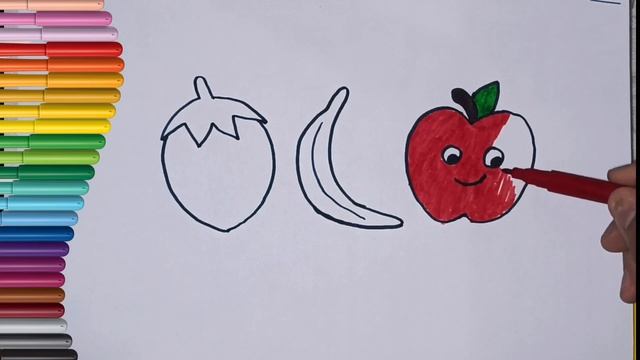 Drawing and painting delicious fruits/How to draw delicious fruits/Как рисовать и раскрасить фрукты смотреть онлайн