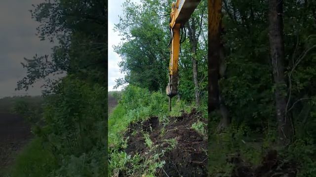 Корчевание пней экскаватором клык рыхлитель 2022 г. смотреть онлайн