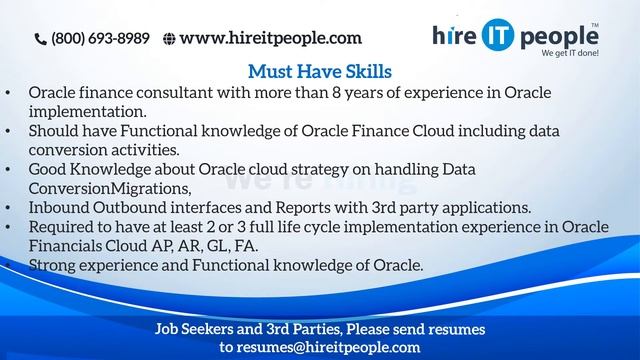 Oracle Cloud Jobs | Financials Cloud (GL, AP & AR) Jobs | Phoenix, AZ | Job ID: 34072 | смотреть онлайн