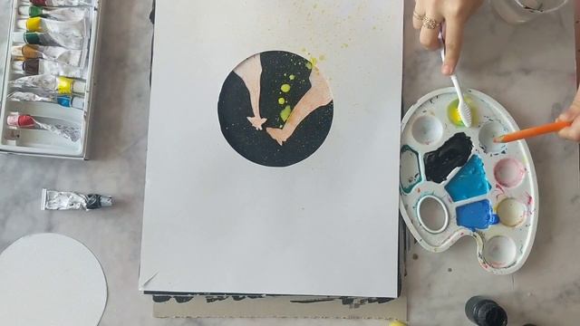 Рисуем силуэты жирафов на фоне ночного неба! смотреть онлайн