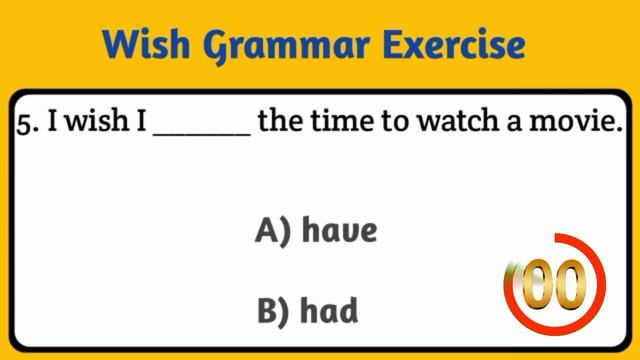 Wish Grammar Quiz | Wish Grammar Exercise With Answers | LadlaQuizPoint