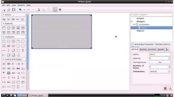 Using Glade to create GUI's - PiText