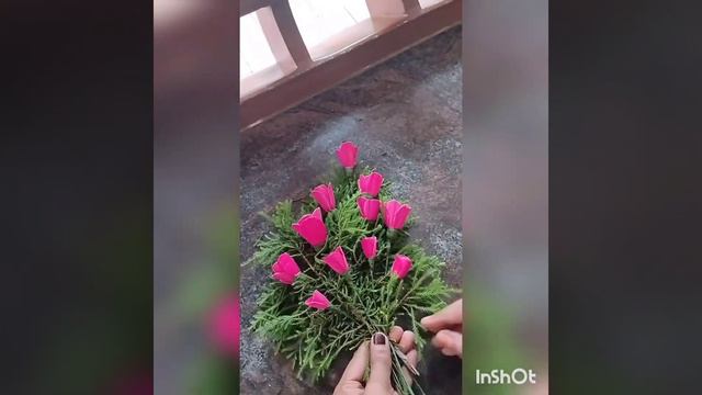 Mini bouquet tutorial💐💐 | handmade | sola wood roses | lemon cypress | thuja plant | DIY | смотреть онлайн