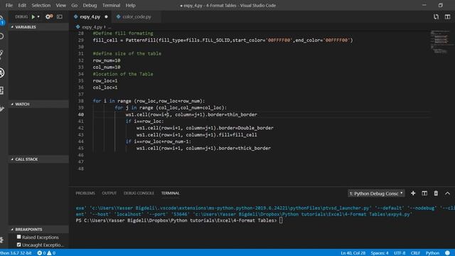 Python Excel 4/5 : Auto creation of Tables and Borders in excel using python openpyxl смотреть онлайн