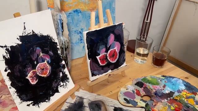 В этом уроке мы пишем этюд маслом “Инжиры”🎨 смотреть онлайн