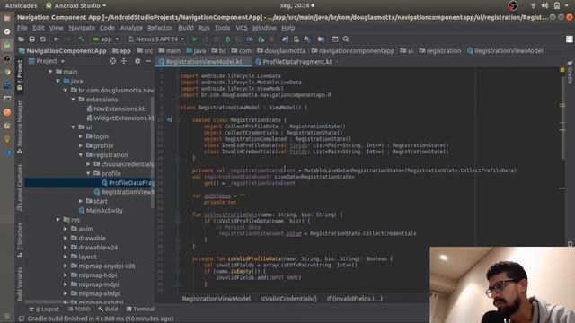 Jetpack Navigation Component #13 - Fluxo de Registro - Passando dados com segurança (SafeArgs) смотреть онлайн