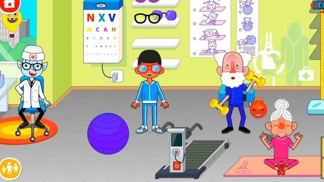 Как бабуля ходила в спортзал с дедушкой. Играем в pepi hospital. Смешное видео для детей. смотреть онлайн