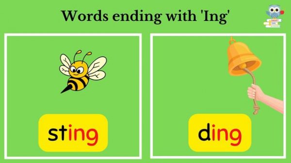 Words ending with 'ING' | Word Family - 'ing' | Suffix -ing | Phonics | Nursery/KG Learning
