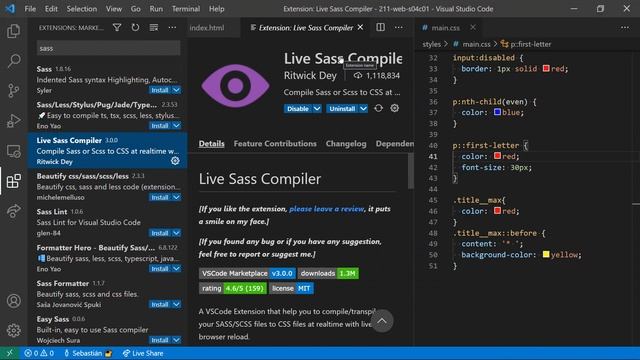 211 - Web - SASS - pseudo-classes and elements смотреть онлайн