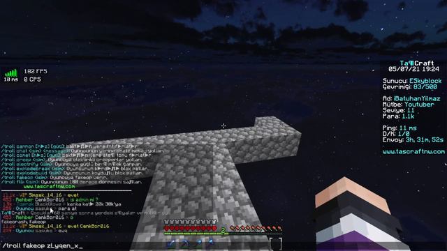 TROLL KOMUTLARI İLE İNSANLARI BANLADIM ! - minecraft skyblock смотреть онлайн