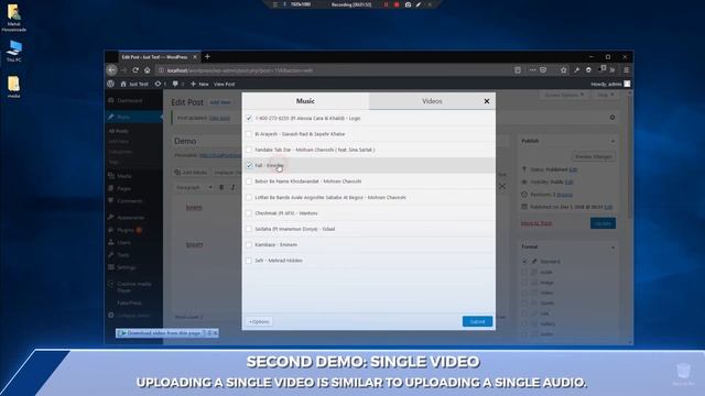 How to show uploaded media in the "Creative media player plugin" смотреть онлайн