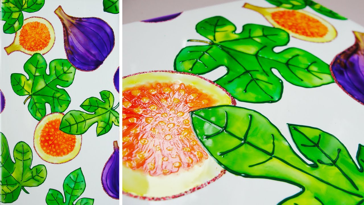 Рисую инжир витражными красками на керамике смотреть онлайн