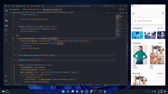 Bolt E-commerce User App Tutorial In Flutter Firebase | Search Bar | Part 9 смотреть онлайн