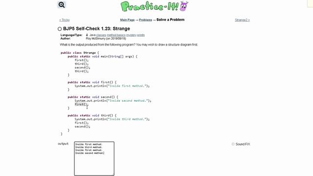 Java Practice-it Introduction to Java Programming | Self-Check 1.23 Strange смотреть онлайн