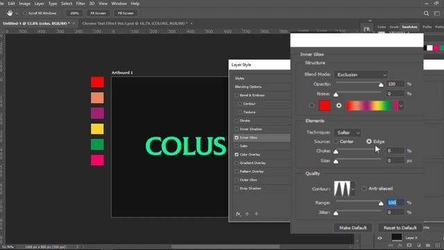 Quick Photoshop Tutorial: Holographic Chrome Text Effect смотреть онлайн