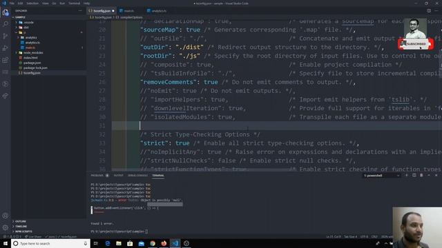 21. Use of noEmitOnError option in the tsconfig.json configuration file in Typescript смотреть онлайн