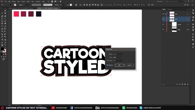 Illustrator Tutorial - Creating Cartoon Styled 3D Text | FezoDesigns смотреть онлайн