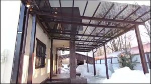 Односкатный навес из поликарбоната