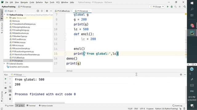11 Python Functions Part 5 Scope, Global and NonLocal Keywords (Closure) | Training By Sudhakar смотреть онлайн