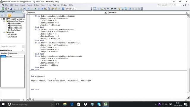 First VBA program - msgbox (output method) смотреть онлайн