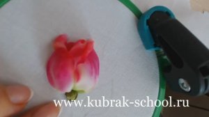 Мини МК по ВЫШИВКЕ ЛЕНТАМИ бутона розы