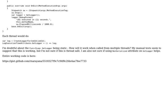 Code Review: Pass logger dependency to PostSharp aspect смотреть онлайн