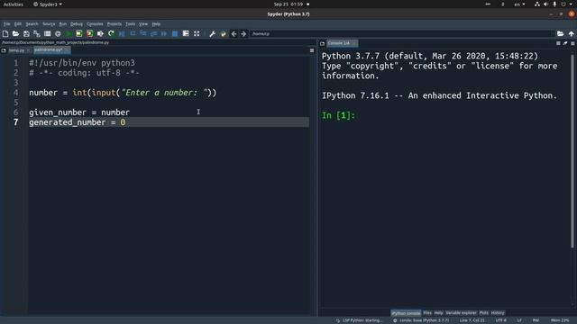 Check for a palindrome number - Python Mathematics Project 10 смотреть онлайн