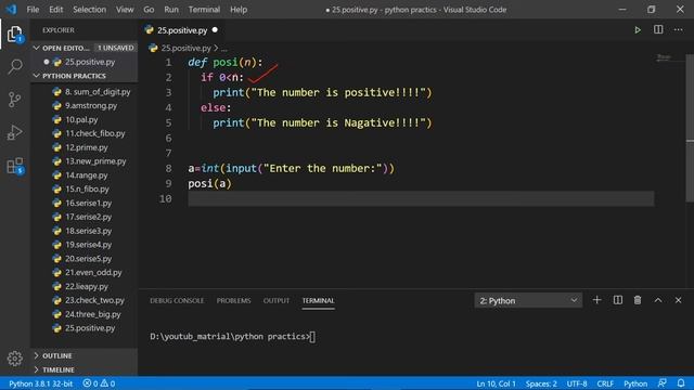 #if #function #positive #negative python tutorial to check if a number is positive/negative in hind смотреть онлайн