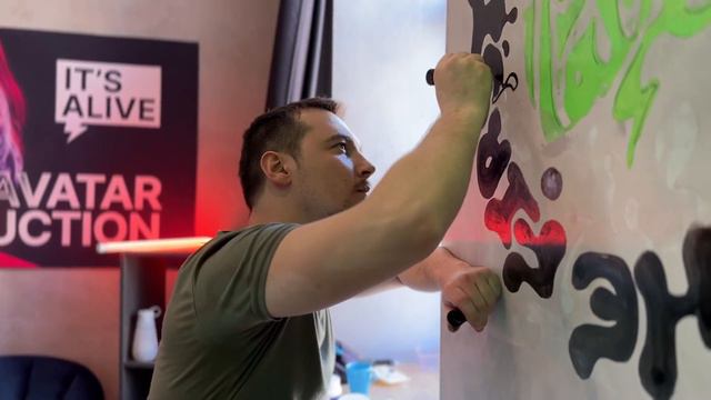 Рисую круговое граффити для студии Itsalive | Новый офис | Садовое кольцо Москвы