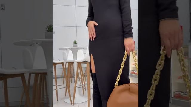 Платье ангора рубчик с разрезом