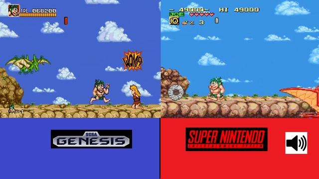 SNES vs Genesis. Joe and Mac playthrough смотреть онлайн