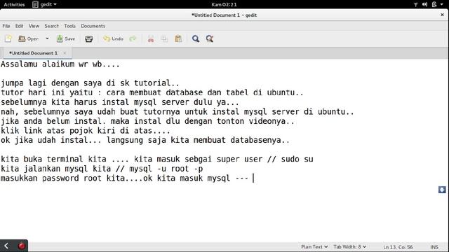 TUTORIAL - Cara membuat database dan tabel di ubuntu dengan mysql server смотреть онлайн